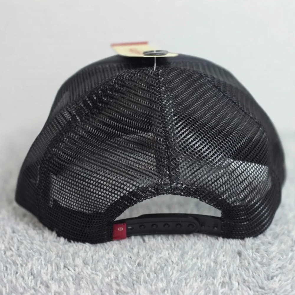 Levi's Silvertab Iconic Mesh Men's Trucker Adjustable Snapback Hat Cap Black NEW